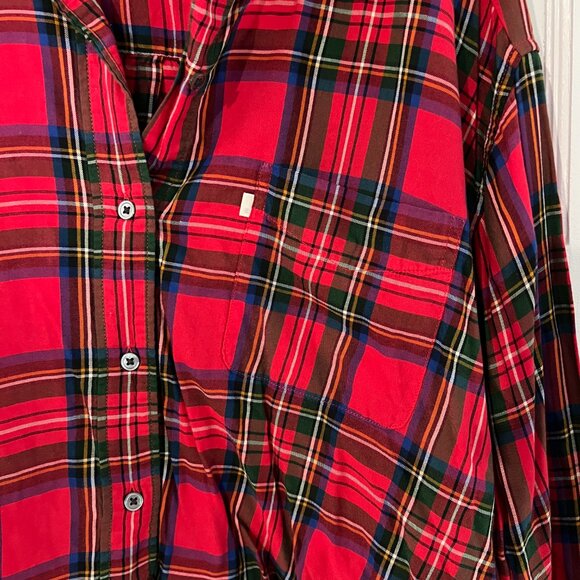 Levi's Red Plaid Button Down Shirt - Picture 3 of 6